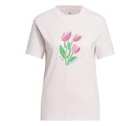 adidas Women's Floral Bloom At Your Own Pace Graphic Shirt, Distilled Pink, M