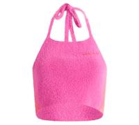 Adidas Women's Fluffy Knitted Halter Top Semi Lucid Fuchsia Large