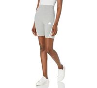 adidas Women's Future Icon Three Stripes Biker Shorts, Medium Grey Heather, S