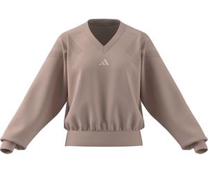adidas Women's FUTURE ICONS THREE STRIPES V NECK SWEATSHIRT, blush pink, XL