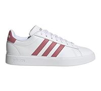 adidas Womens Grand Court 2.0 Shoes, White/Pink Strata/White, 6
