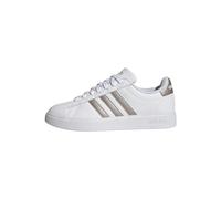 adidas Women's Grand Court 2.0 Tennis Shoe, White/Platin Metallic/Platin Metallic, 9.5 UK