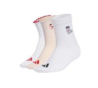 adidas Women's Graphic Socks 3 Pair Pack - Wonder Quartz/White/Pure Ruby - Size: Small