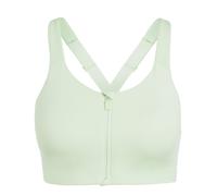 adidas Womens High Impact Scoop Neck Sports Bra with Zipper in Green - Size 30C