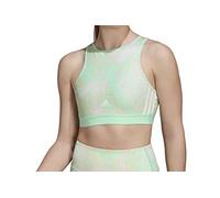 adidas Women's HYPERGLAM AEROREADY Training Light-Support Marble-Print Workout Bra, Green, Large (DD)