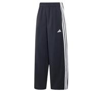 adidas Women's Iconic Woven Wide Leg Trackpants with Bunjees Pants, Black/White, L