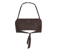 adidas Women's Iconisea Ribbed Padded Bandeau Bikini Top Swimwear, Aurora Coffee, 26"
