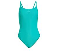 adidas Women's ICONISEA Ribbed Padded Thin Straps Swimsuit, Pure Teal, 36