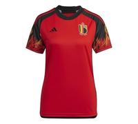 adidas Women's Jersey (Short Sleeve) Belgium 22 Home Jersey, Red/Black, HE6631, S