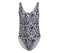 Adidas Womens/Ladies Essentials Animal Print U-Back One Piece Swimsuit - Black/Grey - 10 UK - Black/Grey - 78% Nylon/22% Elastane