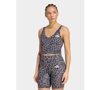 adidas Womens Leopard Print Training Workout Essentials Tank, Grey, Size L, Women Grey