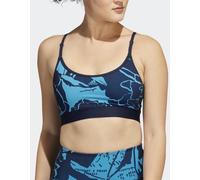 adidas Womens Light-Support Flower Sports Bra Black/ Blue Size S (10) #REF90