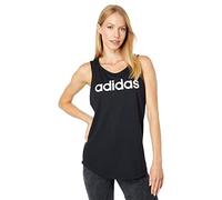 adidas Women's Essentials Loose Logo Tank Top Shirt, Black/White, M