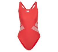 adidas Women's Logo C-Back Swimsuit Swimwear, semi Lucid red/White, 34
