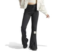 adidas Women's Lounge Ribbed Flared Leg Pants, Black, XS