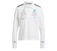 adidas Women's Mercedes - AMG Petronas Formula ONE Team Team Polo Long Sleeve Women, White/Black, S