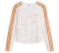 Adidas Women's Mesh Long Sleeve Floral Top Off White/Rustic Orange Medium