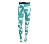 adidas Women's Multi Synthetic Base Layer Tights, Semi Flash Aqua/Semi Impact Orange, S