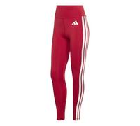 adidas Women's Optime Essentials 3 Stripes 7/8 Leggings, Active Maroon/White, L