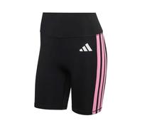 adidas Women's Optime Essentials 3Stripes Short Leggings, black/st tropic bloom, M 5 inch