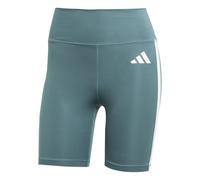 adidas Women's Optime Essentials 3Stripes Short Leggings, preloved teal/white, XS 7 inch