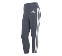 adidas Women's Optime Essentials Workout 3-Stripes 3/4 Leggings, Aurora Onix/white, L