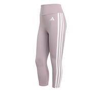 adidas Women's Optime Essentials Workout 3-Stripes 3/4 Leggings, preloved fig/White, L