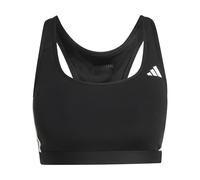 adidas Women's Optime Essentials Workout 3-Stripes Medium Support Sports Bra - Black/White - Size: Medium