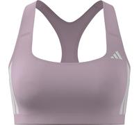 Adidas Optime Essentials Workout 3 Stripes Medium Impact Sports Bra Pink XS Woman