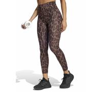 adidas Women's Optime Essentials Workout Leopard 7/8 Leggings - Earth Strata/Black - Brown - Size: Large