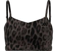 adidas Women's Optime Essentials Workout Leopard Light Support Bra, Earth strata/Black, M