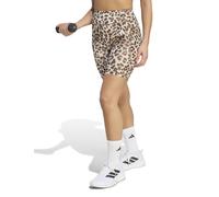 adidas Women's Optime Essentials Workout Leopard Short Leggings - Crystal Linen/Khaki Six/Dark Brown - Size: Small
