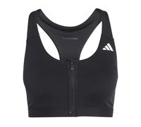 adidas Women's Optime Essentials Workout Zip-Front Medium Support Bra, Black, L