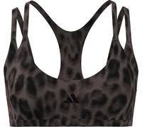 adidas Women's Optime Workout Leopard Strappy Light Support Bra, Earth strata/Black/Print, XXL