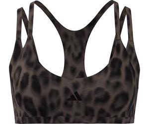 adidas Women's Optime Workout Leopard Strappy Light Support Bra, Earth strata/Black/Print, XXL
