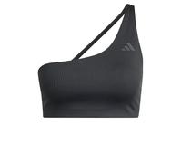 adidas Women's Optime Workout Rib One Shoulder Light Support Bra, Black, XXL