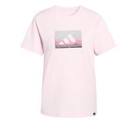 adidas Women's Outdoor Adventure Graphic Tshirt, Clear Pink, XS