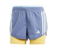 Adidas Women's Own The Run 3 Stripes 2 in 1 Shorts - Blue - Blue - 0 UK - 2 UK