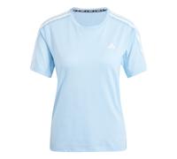 adidas Womens Own The Run 3-Stripes T-Shirt in Blue - Size UK 4-6 (Womens)