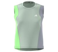 adidas Women's Own The Run Colorblock Tank Top, Linen Green/Green Spark/Halo Silver, XL