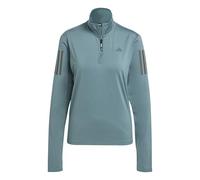 adidas Womens Running Own The Run 1/2 Zip Top - Green, Preloved Teal, Size L, Women Preloved Teal