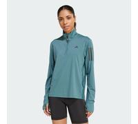 adidas Womens Own The Run Half Zip Running Top Long Sleeve Green