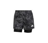 adidas Women's Own The Run Spray Dye 2in1 Short, Grey Four/Black, M