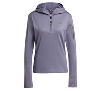 adidas Women's Own the Run Winterized Hooded Half-Zip, Preloved Violet, M
