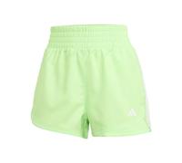 adidas Women's Pacer Training 3-Stripes Woven High-Rise Shorts, Lime Burst/White, XS 3 inch