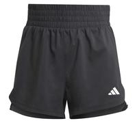 adidas Women's Pacer Training 3-Stripes Woven High-Rise Shorts, Black/White, S 5 inch