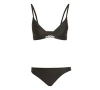 adidas Women's Padded 2-Way Straps Triangle Bikini Set Swimwear, Black/White, 38"