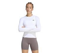 adidas Women's Power Essentials Workout Contour Long Sleeve Shirt, White, M