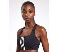 adidas Women's Powerimpact Training Medium-Support 3-Stripes Sports Bra - Black - Size: M-CD