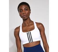 adidas Women's Powerimpact Training Medium-Support 3-Stripes Sports Bra - White - Size: S-AB